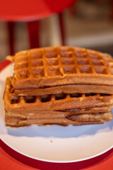Fresh-baked homemade belgian waffles