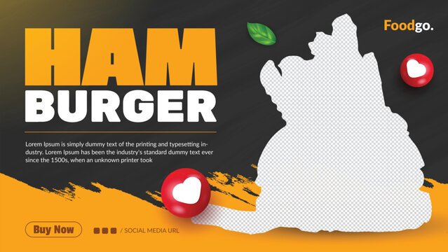 Food menu and restaurant web banner template