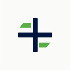Health and medical plus logo design and related company editable vector image