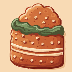 Vector set of Christmas gingerbread cookie