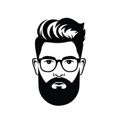vector illustration of a bearded man