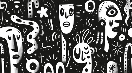 Vibrant graffiti doodle art showcasing punk-inspired characters in an urban setting