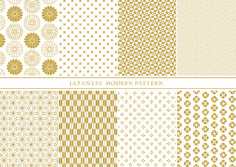 goldの和モダンパターンのセット_菊