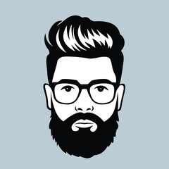 vector illustration of a bearded man