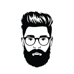 vector illustration of a bearded man