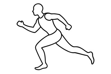 Running Athlete Silhouette | vector silhouette illustration on white background