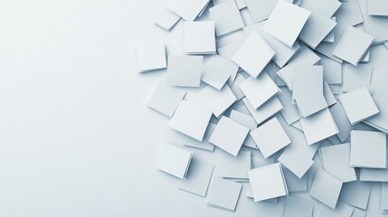 Obraz premium Abstract white squares on a light background.