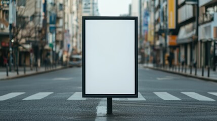 Blank advertising board in urban setting