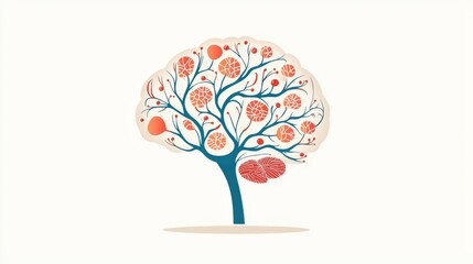 A creative illustration of a tree with colorful branches representing growth and knowledge, perfect for educational themes.