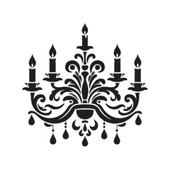 Download Candle Chandelier Silhouette Vectors for Print and Digital Use