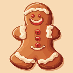 Vector set of Christmas gingerbread cookie