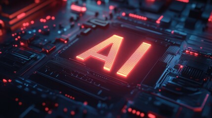 Professional logo featuring "AI" in a cutting-edge typeface, enhanced with digital graphics and a clean, modern backdrop