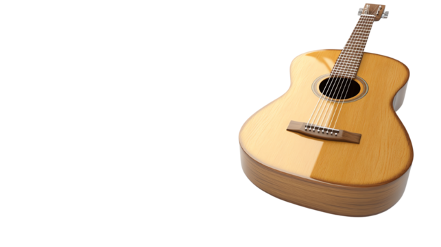 Acoustic guitar, white isolate background