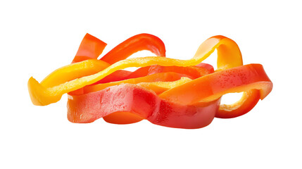 Bell pepper slices, white isolate background