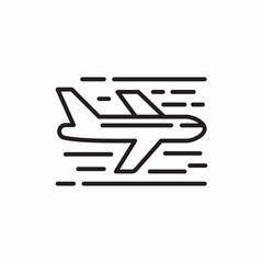fast delivery airplane icon sign vector
