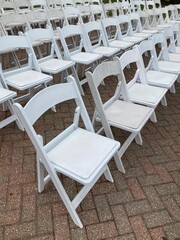 rows of white chairs