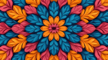 Colorful leaf pattern, white isolate background