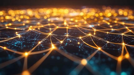 Obraz premium Technology concept with luminous abstract connections forming a virtual network