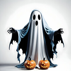 halloween ghost and pumpkin