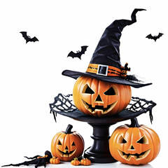 halloween pumpkin with bats