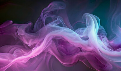 Obraz premium Smoke-effect textures with translucent ultraviolet lights, abstract and minimalist dark blue background.