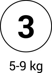 Obraz premium Diaper size - vector icon illustration isolated on white background