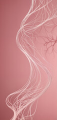 Beautiful pink abstract illustration of a gradient space, and waves made out of thin connections, good for mobile phone