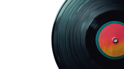 Vinyl record on colorful gradient background