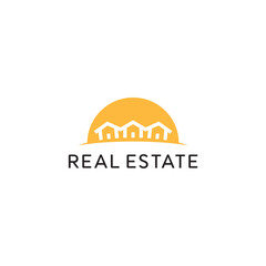 Home real estate sun nature logo design