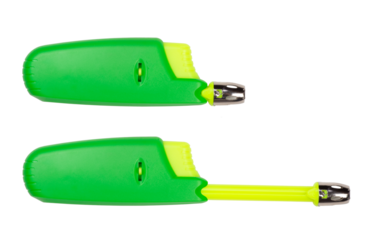 Green gas lighter gun isolated on white background
