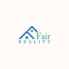 Fair reality logo design home house property agent brand vector editable 