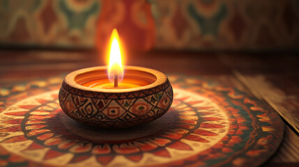 Diwali Festival Celebration Decoration Traditional Oil Lamp Lakshmi Ganesh Puja Hinduism India Asia Festive Spiritual Religious Belief Faith