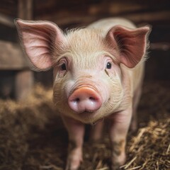 pink pigs in nurseries and breeding stocks on farms