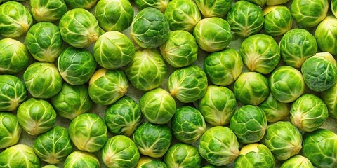 Extreme close-up of seamless brussel sprouts background wall texture pattern