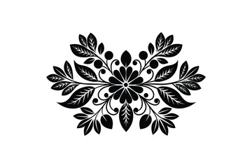  The pattern ornament element leaves and flowers follow each other Russian folk style vector art illustration. 