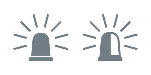Flashing beacon icon. Icon of a special signal or flashing light on the roof of a car. Symbol of police, ambulance or dangerous goods. Light signal of emergency or breakdown service.