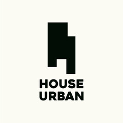 House urban letter h logo design building  real estate and related 