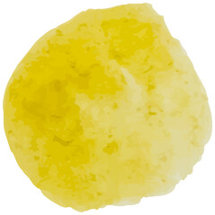 Yellow watercolor circle vector illustration on a transparent background. Hand-painted style with soft, textured edges. Perfect for design elements, backgrounds, or creative projects