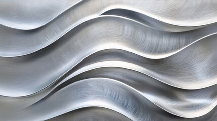 Naklejka premium Abstract Wavy Silver Metal Surface