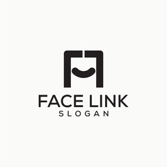 Letter f with smile icon logo design for communication or related company  