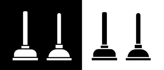 Plunger (Toilet Plunger) icon. Plumber's tool. Designed to clear clogged pipes.