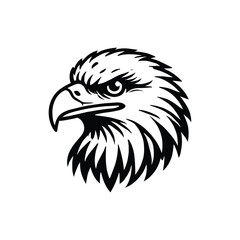 Majestic Eagle Head Logo Design – Bold Black and White Vector Illustration