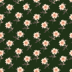 Cute hand drawn floral seamless pattern background