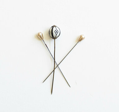 Antique hatpins with pearls