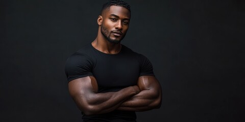 Fototapeta premium Muscular Man in Black