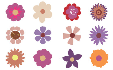 Set of  colorful flowers. Abstract origami flowers icons. style for banners, wallpaper, posters, websites, .Vector illustration design and creative idea,eps 10.