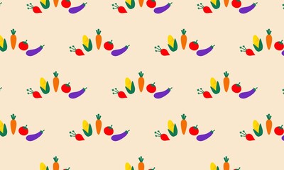 Organic Vegetable pattern. World Vegan day. Vegan poster backgrounds. Doodle vegetables icon set