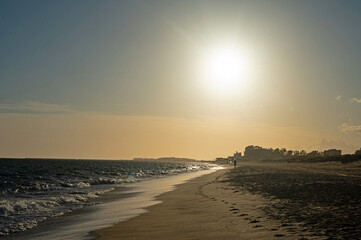 endless sand beach at Isla Christina at the Costa de la Luz in Andalusia