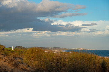 sand dunes at the beach near Isla Christina at the Costa de la Luz in Andalusia