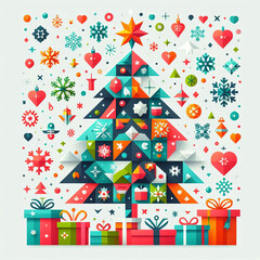 Christmas Aesthetics of Minimalism: Tree and Gifts